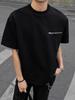 Camiseta de Manga Corta para Niños 280g Pesada Estilo Americano Cremallera Limpia Diseño con Sentido Cuello Pequeño Marca de Moda High Street Manga Media