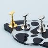 Manicura Dorada y Plateada Pieza de Ajedrez Magnética de Metal Completo Fuerte Pieza de Ajedrez Magnética Herramienta de Práctica de Manicura Soporte para Manicura de Uso 5 Piezas