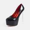 Novedades transfronterizas europeas y americanas: Zapatos de pasarela de alta gama estilo celebrity, con plataformas ultraltas impermeables, tacones finos y un diseño de punta redonda para un efecto potenciador de la altura.