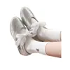 Meias Versáteis de Início de Primavera Absorventes de Suor e Antibacterianas com Design de Laço Doce, Meias de Cano Médio Estilo Filhote Fofo e Feminino para Primavera e Outono