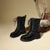 24 Otoño Invierno 40-44 Europeo Comercio Exterior Transfronterizo Botas de Algodón Botas de Piel Más Terciopelo Botas de Nieve Botas Martin de Invierno Botas Cortas para Mujer
