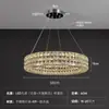 Lustre circular de cristal moderno de luxo leve para sala de estar e sala de jantar, luminária pendente redonda de cristal para villa e quarto, luminária de cristal simples