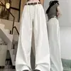 Jeans de Color Sólido de la Calle Principal Americana de Primavera y Otoño para Mujer Pantalones de Mopa Holgados de Pierna Recta Joker Venta al por Mayor