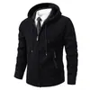 Cardigan de Punto con Capucha y Cremallera a Cuadros para Hombre Otoño Invierno Sudadera Gruesa con Forro de Terciopelo Múltiples Colores en Stock Venta al por Mayor