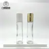 Botella de vidrio de 20 ml para aceites esenciales con bola de acero, botella roller de bola esmerilada, botella roller para sérum, botella vacía rellenable para viajes