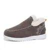 Sapatos quentes de algodão femininos com gola de pelúcia estilo coreano, botas de algodão slip-on com sola grossa antiderrapante, populares no e-commerce transfronteiriço, direto do fabricante