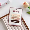 Grampo de Cabelo Bb Clip Espinha de Peixe Cor Café Degradê para Meninas, Presilha Lateral para Franja, Presilha para Nuca, Acessório de Cabelo