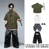 Ropa de Calle Infantil de Moda Hip Hop para Niños Conjunto de Camisa de Manga Corta Ropa Fresca Atractiva para Jóvenes Batería hiphop Atuendo de Performance