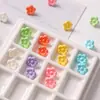Cuentas acrílicas de florcitas tridimensionales pintadas de 11 mm, materiales para abalorios hechos a mano, accesorios para el cabello DIY, llaveros, accesorios para collares