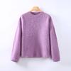 Otoño e Invierno Nuevo Estilo Coreano Sencillo Suéter de Cuello Redondo Adelgazante Cachemira Cepillada Top de Punto Blusa Elegante