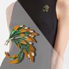 Broche de pena com diamante de moda 2022 para mulheres, pino de terno de temperamento simples, fivela fixa, corsage de temperamento, atacado