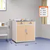 Gabinete Médico Occidental con Lavabo, Mesa Dispensadora y Gabinete para Medicamentos con Acabado de Madera Impresa por Transferencia para Clínicas y Consultorios Médicos Escolares