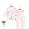 Pijama para Bebê Conjunto Dividido Íntimos Algodão Roupas para Recém-Nascido Roupas para Ar Condicionado Fina Manga Longa Roupa de Casa Verão