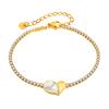Pulsera de Venta Caliente Europea y Americana Joyería para Mujer Moda Diseño Combinable Acero Inoxidable Amor Nácar Simple Lujo Ligero Joyería Elegante