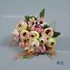 Flores artificiales, flores falsas, decoración del hogar, arreglos florales, capullos de flores pequeñas de colores otoñales, ramos de rosas de té de 9 cabezas, transfronterizo