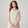 Camisola simple de cachemira de color sólido con tirantes finos para mujer, cálida, sin mangas, corte holgado, top interior
