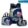 Produto Transfronteiriço 3D Novo: Conjunto de Três Peças - Mochila Estudantil com Estampa de Desenho Animado, Lancheira e Estojo - Mais Estiloso Que Você!