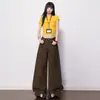 Jeans Casuales Marrón Mocha para Mujer, Nuevo Estilo Primavera 2026, Cubre Cadera, Holgados, Caídos, Pantalones de Pierna Ancha Largos hasta el Suelo