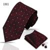 Corbata de alta gama para negocios, pañuelo de bolsillo, 3 piezas, regalo para hombre, vestido de boda, corbata de poliéster de seda, corbata de traje