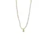 Collar de perlas pequeñas de agua dulce con forma para mujer, gargantilla, cadena para la clavícula de cuentas de arroz, frijol dorado retro, bolita de oro pequeña, cadena para la clavícula de perla