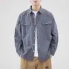 Camisa elegante de alta gama con textura de burbujas, rayas y patchwork retro para hombre, nueva camisa casual de manga larga para primavera y otoño para hombre