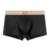 Atacado de Cuecas Masculinas Huajielong Cor Sólida Texturizada Seda de Gelo, Boxer Respirável de Cintura Média Tamanho Grande Masculino, Disponível para Dropshipping