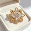 Broche anti-exposição temperamento de alta qualidade corsage liga acessórios de diamante gola V doce tudo-combinar pin joias atacado