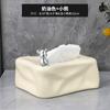 Caja de pañuelos de cerámica ins para sala de estar, baño de estilo crema avanzado, estilo lujoso y de alta calidad, decoración sin perforaciones estilo glaciar.