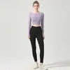 Nova Roupa de Yoga Feminina com Bojo no Peito Elegante Top Esportivo de Renda Look Slim Blusa Pilates Treinamento Fitness