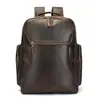 Mochila de Cuero Crazy Horse para Hombre de Gran Capacidad para Viajes de Negocios Piel de Vaca de Primera Capa Multifuncional Mochila para Computadora de 17 pulgadas Venta al por Mayor