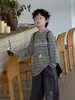 Camiseta de Algodón para Niños Cotton Shop Top de Otoño para Niños 2026 Nuevo Estilo Coreano Rayas Cuello Redondo Casual Capa Base Moda Infantil