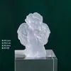Nova Decoração Europeia de Anjo Transparente Resina Menina Figura Retrô Carro Ornamento de Mesa Artesanato Ornamento