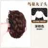 Diadema de Pelo Rizado con Forma de Bola de Nido de Pájaro para Mujer, Cabello Sintético, Temperamento, Bola de Pelo Esponjosa con Forma de Brote, Pinza Retráctil, Bolsa para Peluca