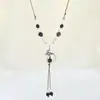 Colar de Cerâmica Borboleta Retrô Luxo Leve Nicho Tecido Estilo Étnico Corrente de Suéter Pingente de Borla Artística Acessórios de Vestuário
