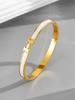 Pulseira charm de corrente nova de aço titânio ouro rosa letra H moda feminina design de nicho joias de luxo leve