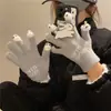 Guantes de Invierno para Mujer Lindos Engrosados Cálidos Otoño e Invierno Estudiantes Ciclismo a Prueba de Frío Cinco Dedos Pantalla Táctil Guantes de Algodón