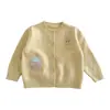 Cárdigan de punto para niña Ningli, nuevo estilo otoño 2026 ropa exterior infantil, un suéter amarillo dopamina muy elegante para niñas