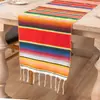 Toalha de Mesa Mexicana Listrada Toalha de Mesa Arco-Íris Festa Estilo Étnico Toalha de Mesa de Café Toalha Americana Tapete de Praia Manta de Piquenique Xale