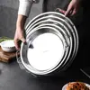 Acero Inoxidable 304 Espesado Piel Fría Gong Gong Shaanxi Placa de Piel Fría Fideo Rollo Plato Redondo Plano para Pastel Plato para Arroz