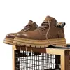 Botas de trabajo casuales para hombre estilo británico, nuevas de otoño, botas de media caña antideslizantes y resistentes al desgaste para exteriores para hombre
