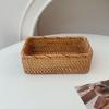 Cesta de Almacenamiento de Rattan Retro Ins Cesta de Almacenamiento de Miscelánea para Mesa de Centro de Escritorio Cesta de Almacenamiento de Cosméticos Cesta de Bambú