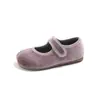 Zapatos para Niña 2026 Otoño Bebés Niñas Color Arcoíris Boca Baja Dopamina Zapatos Pequeños de Piel Estilo Coreano Punta Dividida Terciopelo Zapatos de Princesa