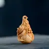Cabaça Dragão Esculpida em Buxo Escultura em Madeira Maciça Peça de Mão Brinquedo Artesanato Masculino Pingente de Carro