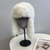 2023 Invierno Nuevo gorro Lei Feng de piel sintética de zorro de peluche para exteriores del norte, cálido y resistente al frío, con protección para las orejas, gorro volador