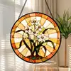 Orquídeas de vidro apanha-sol transfronteiriças, decorações de vidro coloridas para casa, decorações de janela e apanha-sóis de jardim