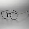 Nuevas Gafas Retro Carey 9704 Cara Pequeña Montura Redonda Se Pueden Equipar con Graduación Miopía Gafas de Titanio Puro para Hombre