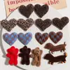 Parche de Joyería con Estampado de Leopardo Flocado Color Café Coreano Corazón de Melocotón Dachshund Oso Parche DIY Accesorios para Diadema Cuerda de Cabello Funda de Teléfono Móvil