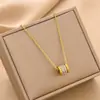 Moda Transfronteriza Versátil Collar de Acero de Titanio con Colgante de Cintura Pequeña, Regalo de San Valentín de Moda, Joyería que No se Desvanece