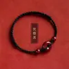 Pulsera Roja Trenzada del Año del Zodiaco con Hebilla de Seguridad de Cinabrio Estilo Pareja Diseño de Nicho Joyería Hecha a Mano Pulsera de Regalo para Novia
