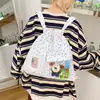 Mochila con Cordón de Gran Capacidad 2025 Nuevo Estilo Coreano Ins con Lunares Bolsa Transparente para Dolor Mochila Versátil Linda para Mujeres